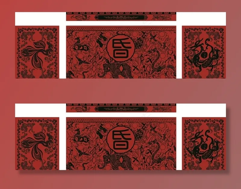 汉式婚礼背景图片cdr矢量模版下载