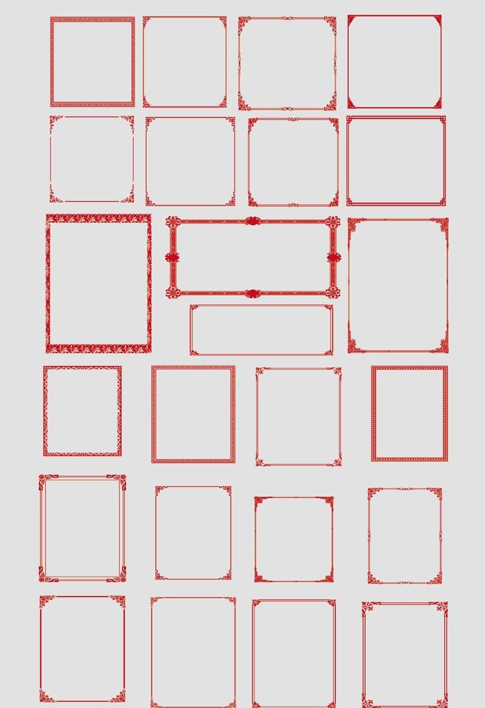 AI矢量欧式花纹边框图片