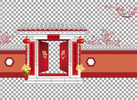 免抠 中式门头图片