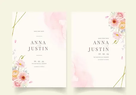 花卉装饰婚礼邀请函图片