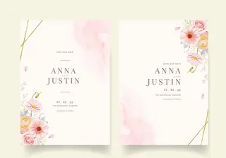 花卉装饰婚礼邀请函图片