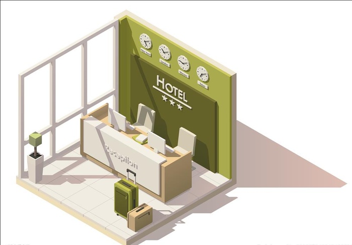 酒店前台剖面图图片