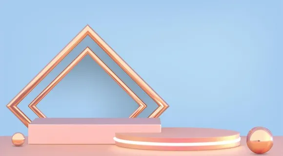 金色几何展台背景图片