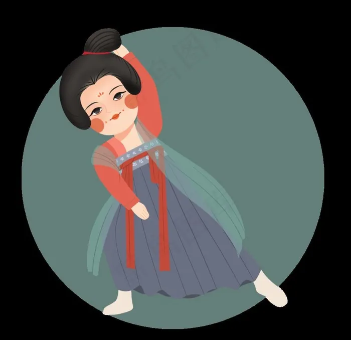 卡通侍女图图片psd模版下载