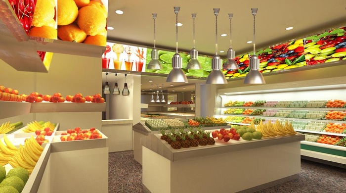 水果店  装修 3D 效果图图片