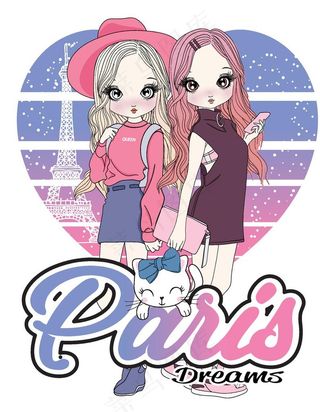 时尚人物女孩插画图片