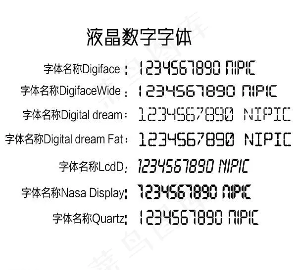 精品字体 液晶数字字体