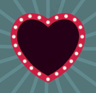 LED风霓虹灯爱心元素图片