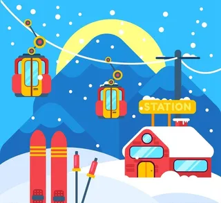 滑雪场风景图片