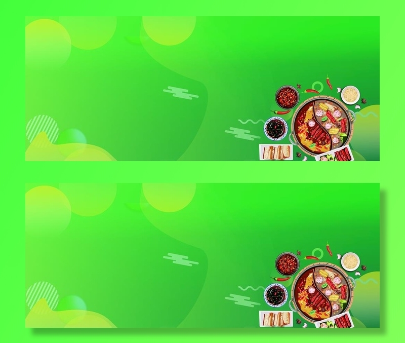绿色背景 海报 火锅图片