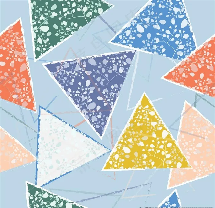 淡彩印花图案图片eps,ai矢量模版下载