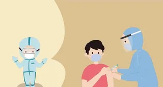 医护人员打疫苗图片