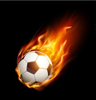 火焰足球矢量素材图片