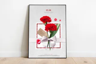 母亲节康乃馨温馨海报背景图片