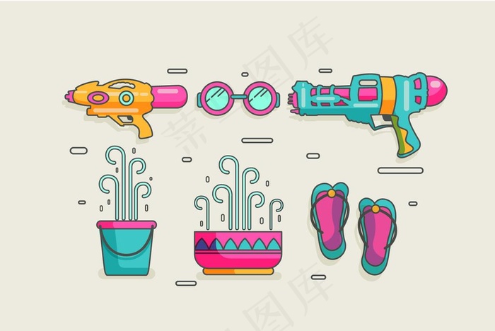 卡通儿童拖鞋 水枪玩具图片