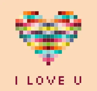 彩色马赛克爱心图片