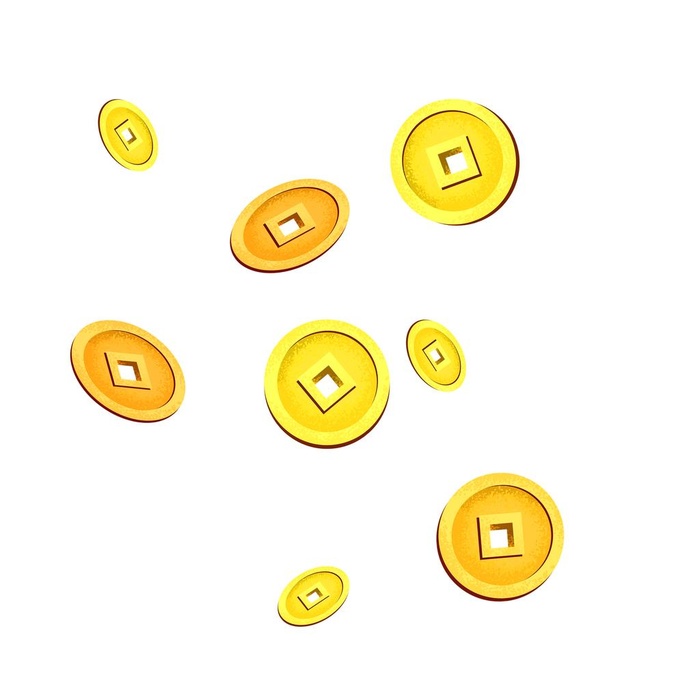 金币元素图片(2000x2000)psd模版下载