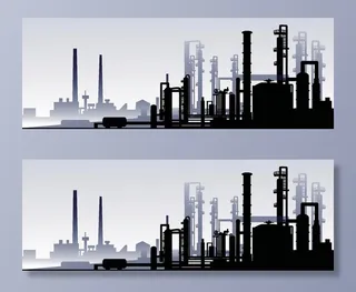 炼油厂剪影图片
