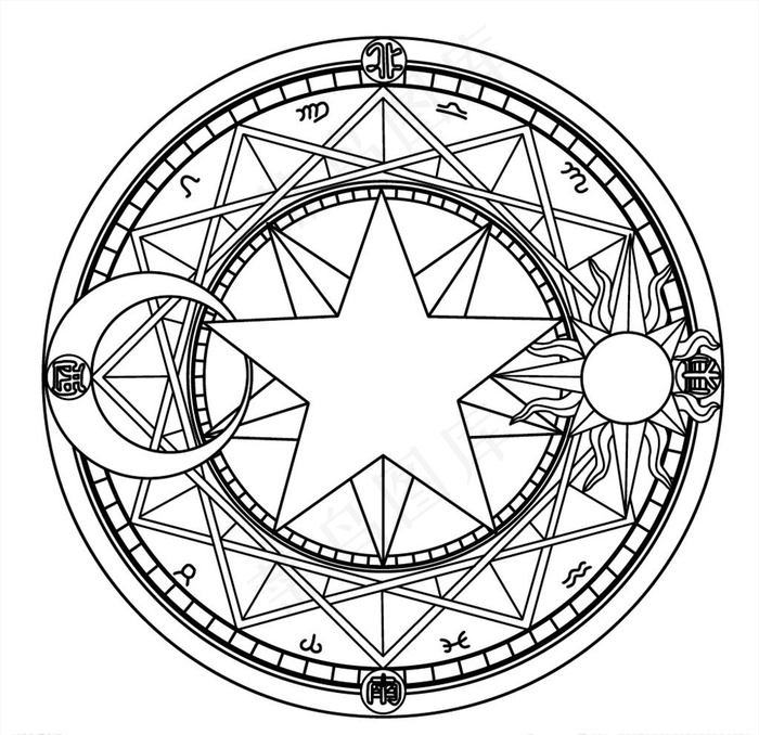 樱星星纹魔法阵矢量图图片ai矢量模版下载