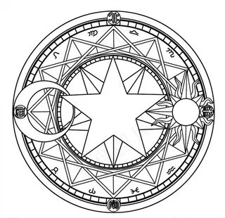 樱星星纹魔法阵矢量图图片