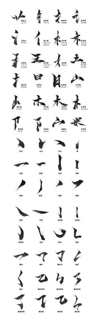 毛笔字笔触图片