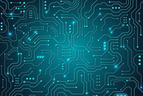 蓝色电路板背景图片