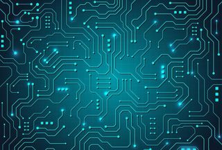 蓝色电路板背景图片