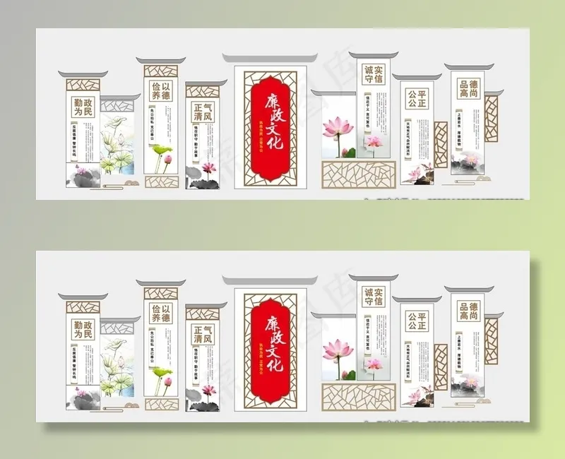 徽派建筑文化墙图片cdr矢量模版下载