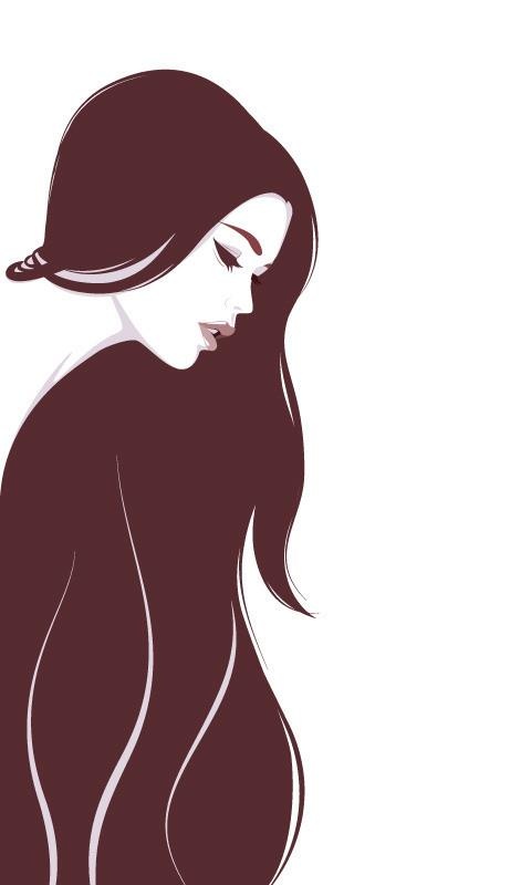 手绘少女图片