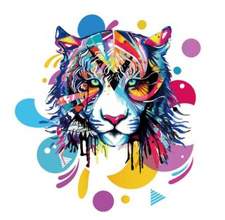 彩色老虎头图片