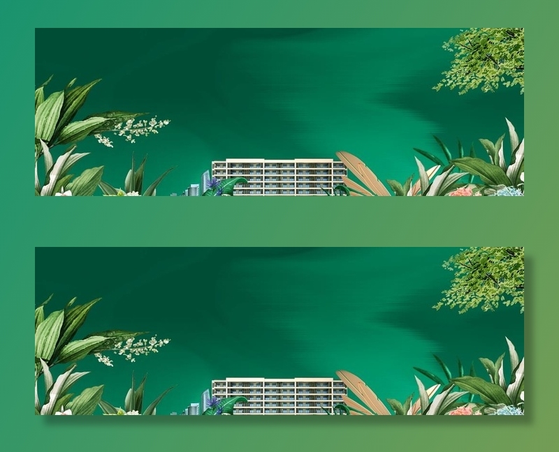 绿色围挡图片(5000x1875)psd模版下载