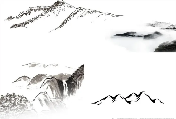 中国风背景山水墨画图片cdr矢量模版下载