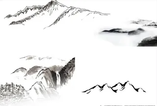 中国风背景山水墨画图片