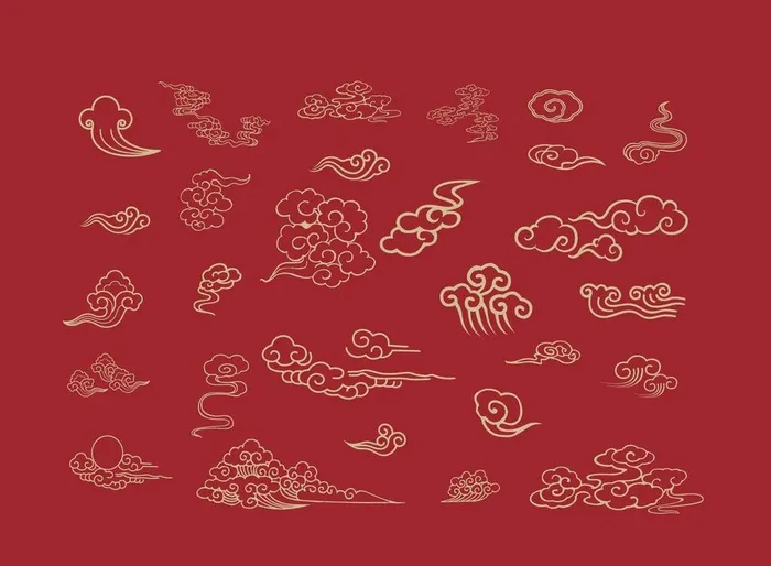 古风云纹图片ai矢量模版下载