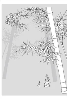 线描竹子图片