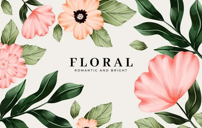 手绘卡通花卉素材图片ai矢量模版下载