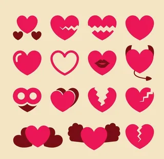 玫红色爱心图片