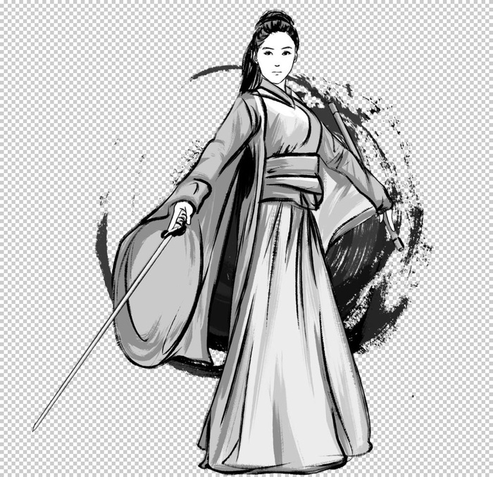 水墨武侠人物图片