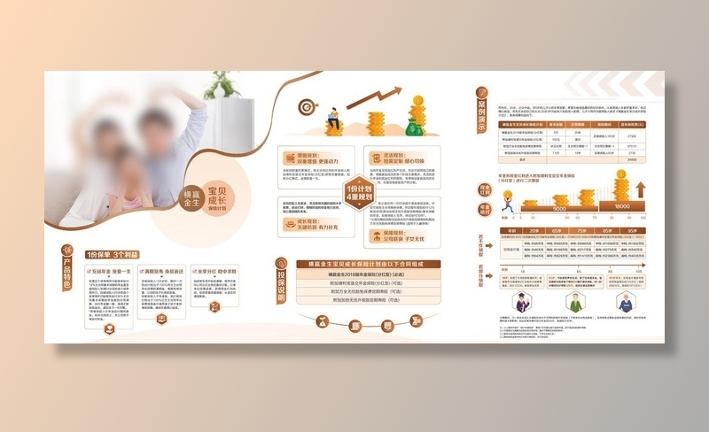 保险公司项目宣传折页单张图片ai矢量模版下载