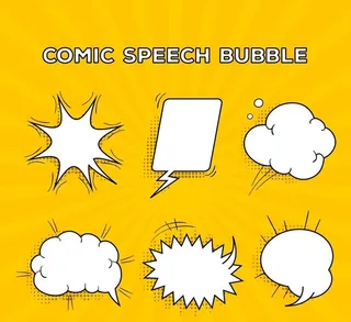 手绘空白语言气泡图片