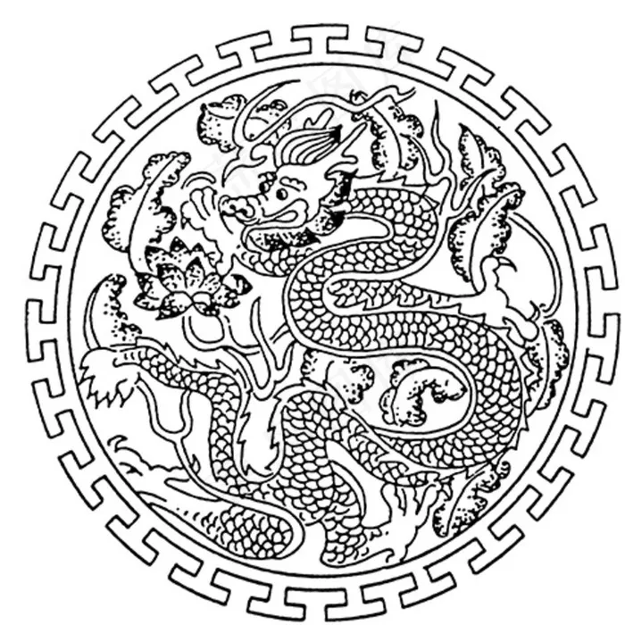 中国龙纹图片psd模版下载
