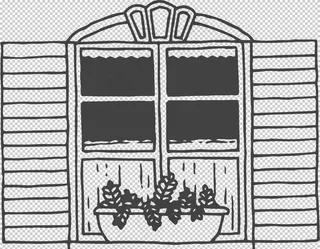 手绘窗户图片