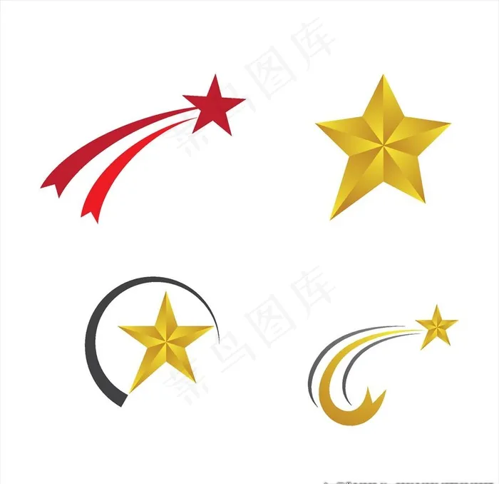 五角星图标图片eps,ai矢量模版下载