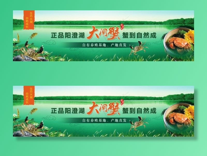 大闸蟹banner图片psd模版下载