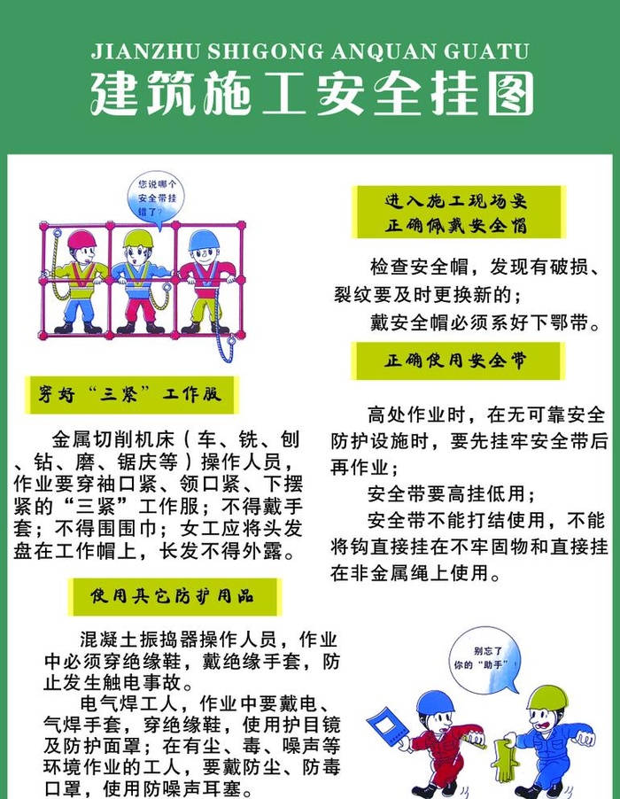建筑施工安全挂画图片cdr矢量模版下载
