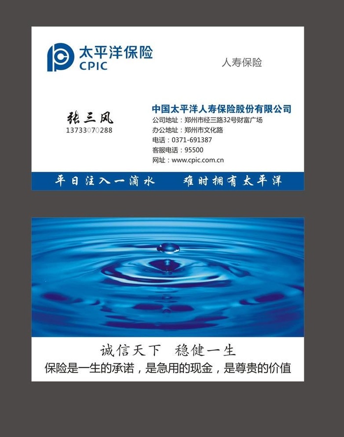 太平洋名片图片cdr矢量模版下载