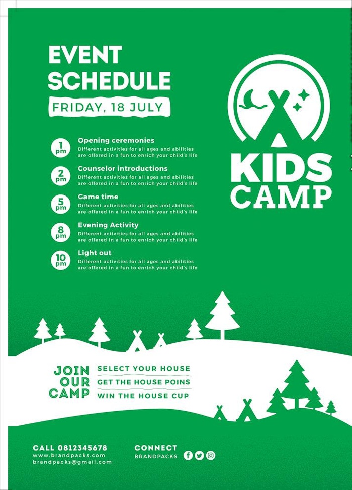 手绘卡通儿童训练营招生海报图片