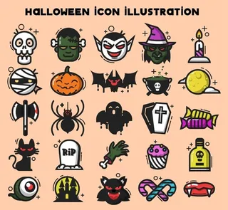 万圣节图标矢量图片
