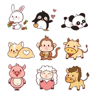 卡通可爱 动物贴纸.图片