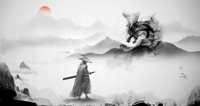 武侠水墨风KV图片(4535x2551)psd模版下载